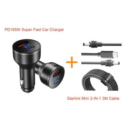 PD165W Super Fast Car Charger Set Cigarette Lighter USB Charger Charging for Android Laptops MacBook iPad iPhone Samsung Xiaomi