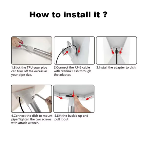 Starlink Gen 3 Pipe Adapter, Pole Mount Adapter Mounting Kit, Compatible with STARLINK Standard Dish, V3 Kickstand Dishy