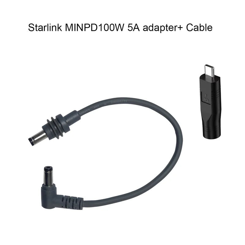 Starlink Mini Ethernet DC Power Cable with USB C to DC Adapter Compatible with 100W PD 20V Protocol Power Supply Charging Cord