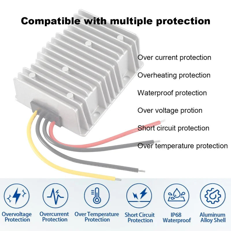 DC 12V to 48V 57V 10A 570W Boost Converter Regulator Step-Up Voltage Supply Module for Starlink GEN3 Mini Car Truck Vehicle Boat