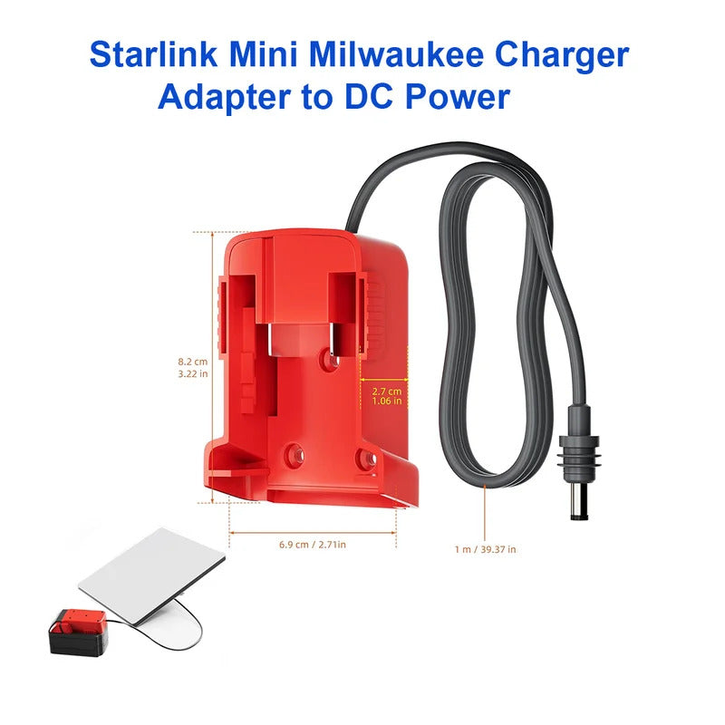 Starlink Mini Power Cable for Milwaukee Battery 18AWG Cable Milwaukee Charger Adapter to DC Power Starlink Mini  Plug and Play