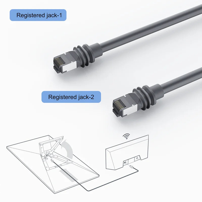 For Starlink Gen 3 Cable Ethernet Cable 2000Mbps 24AWG RJ45 Connector Transmissions Practical Ethernet Cable Cord for V3